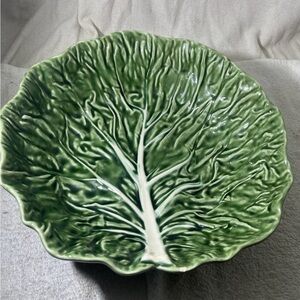 Bordallo Pinheiro Cabbage Leaf 13 Inch Large Salad Serving Bowl Portugal new